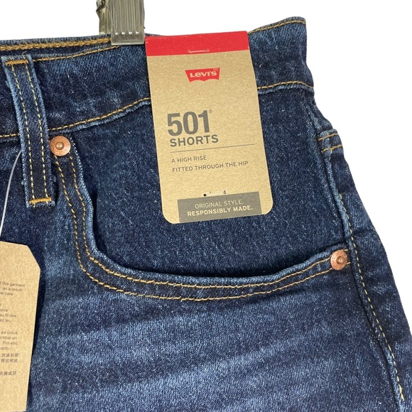 NWT Levi's Premium 501 ORIGINAL HIGH RISE WOMEN'S SHORTS - Picture 3 of 3